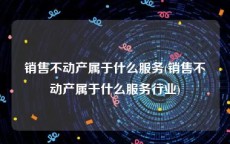 销售不动产属于什么服务(销售不动产属于什么服务行业)