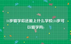 14岁辍学后还能上什么学校(14岁可以辍学吗)