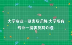 大学专业一览表及详解(大学所有专业一览表及其介绍)