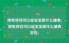 用电饼铛可以给宝宝做什么辅食(用电饼铛可以给宝宝做什么辅食好吃)