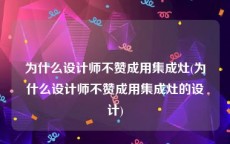 为什么设计师不赞成用集成灶(为什么设计师不赞成用集成灶的设计)