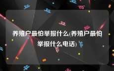 养殖户最怕举报什么(养殖户最怕举报什么电话)