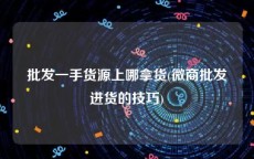 批发一手货源上哪拿货(微商批发进货的技巧)