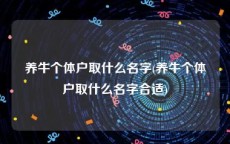 养牛个体户取什么名字(养牛个体户取什么名字合适)