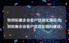 如何拓展企业客户信息化项目(如何拓展企业客户信息化项目建设)