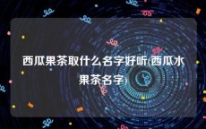 西瓜果茶取什么名字好听(西瓜水果茶名字)