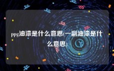 ppg油漆是什么意思(一副油漆是什么意思)