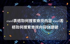 excel表格如何搜索查找内容 excel表格如何搜索查找内容快捷键