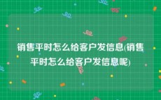 销售平时怎么给客户发信息(销售平时怎么给客户发信息呢)