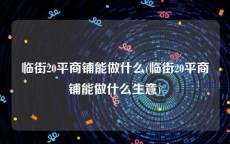 临街20平商铺能做什么(临街20平商铺能做什么生意)