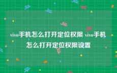 vivo手机怎么打开定位权限 vivo手机怎么打开定位权限设置