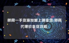 微商一手货源加盟上哪拿货(微商代理价拿货攻略)