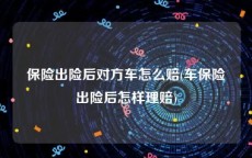 保险出险后对方车怎么赔(车保险出险后怎样理赔)