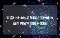 家庭红烧肉的简单做法不放糖(红烧肉的家常做法不放糖)