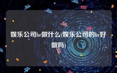 娱乐公司hr做什么(娱乐公司的hr好做吗)