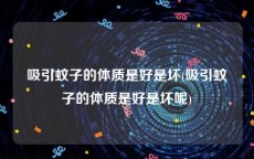 吸引蚊子的体质是好是坏(吸引蚊子的体质是好是坏呢)