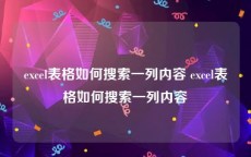 excel表格如何搜索一列内容 excel表格如何搜索一列内容