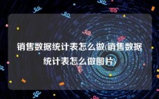 销售数据统计表怎么做(销售数据统计表怎么做图片)