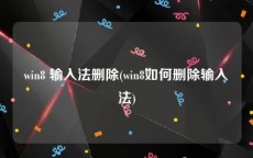 win8 输入法删除(win8如何删除输入法)