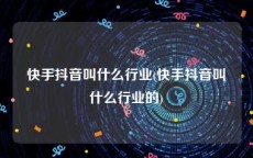 快手抖音叫什么行业(快手抖音叫什么行业的)