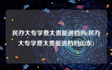 民办大专学费太贵能退档吗(民办大专学费太贵能退档吗山东)