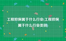 工程担保属于什么行业(工程担保属于什么行业类别)