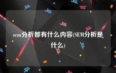 sem分析都有什么内容(SEM分析是什么)