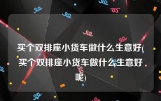 买个双排座小货车做什么生意好(买个双排座小货车做什么生意好呢)