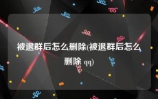 被退群后怎么删除(被退群后怎么删除 qq)