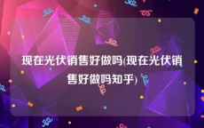 现在光伏销售好做吗(现在光伏销售好做吗知乎)