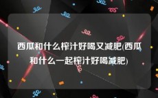 西瓜和什么榨汁好喝又减肥(西瓜和什么一起榨汁好喝减肥)