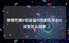 使用代理IP后设备IP改成功,平台IP没变怎么回事