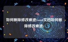 如何删除修改痕迹(word文档如何删除修改痕迹)