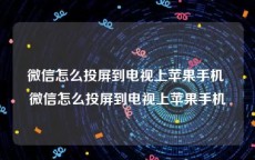 微信怎么投屏到电视上苹果手机 微信怎么投屏到电视上苹果手机