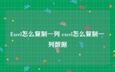 Excel怎么复制一列 excel怎么复制一列数据