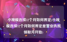 小规模连续12个月如何界定(小规模连续12个月如何界定是营业执照领取月开始)