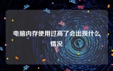 电脑内存使用过高了会出现什么情况