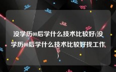 没学历00后学什么技术比较好(没学历00后学什么技术比较好找工作)