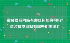 童装批发网站有哪些你都晓得吗？童装批发网站有哪些相关简介