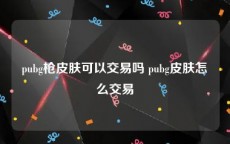 pubg枪皮肤可以交易吗 pubg皮肤怎么交易