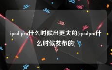 ipad pro什么时候出更大的(ipadpro什么时候发布的)