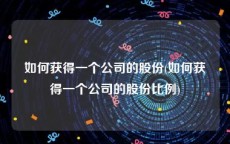 如何获得一个公司的股份(如何获得一个公司的股份比例)