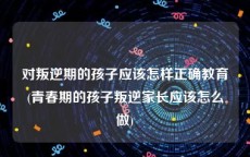 对叛逆期的孩子应该怎样正确教育(青春期的孩子叛逆家长应该怎么做)