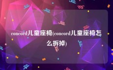 concord儿童座椅(concord儿童座椅怎么拆掉)