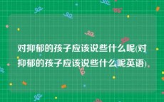 对抑郁的孩子应该说些什么呢(对抑郁的孩子应该说些什么呢英语)