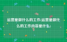 运营是做什么的工作(运营是做什么的工作内容是什么)