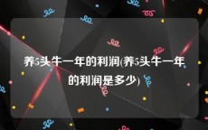 养5头牛一年的利润(养5头牛一年的利润是多少)