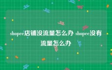 shopee店铺没流量怎么办 shopee没有流量怎么办