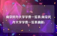 南京民办大学学费一览表(南京民办大学学费一览表最新)