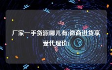 厂家一手货源哪儿有(微商进货享受代理价)